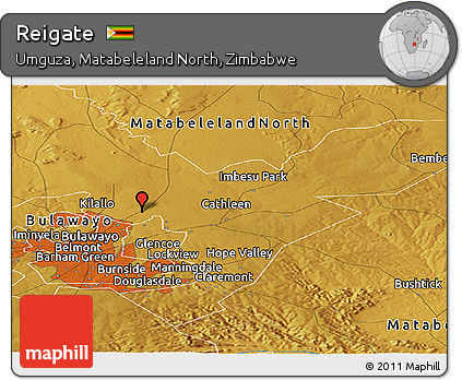 Physical Panoramic Map of Reigate
