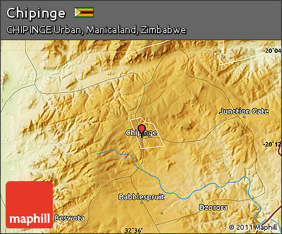 Physical Map of Chipinge