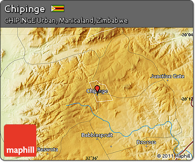 Physical Map of Chipinge