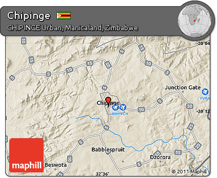 Shaded Relief Map of Chipinge