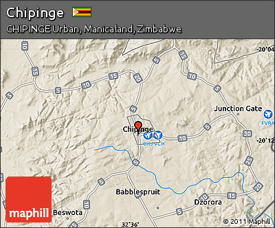 Shaded Relief Map of Chipinge
