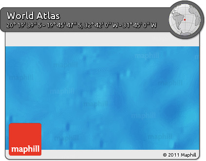 Shaded Relief 3D Map of the Area around 20° 2' 43" S, 32° 13' 30" W