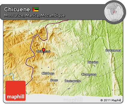 Physical 3D Map of Chicuene