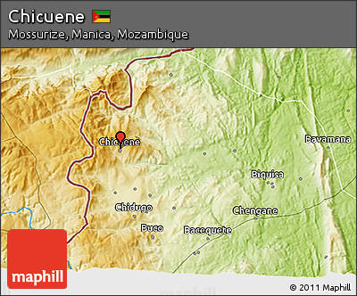 Physical 3D Map of Chicuene