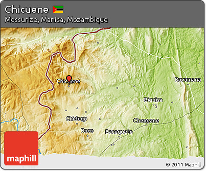 Physical 3D Map of Chicuene