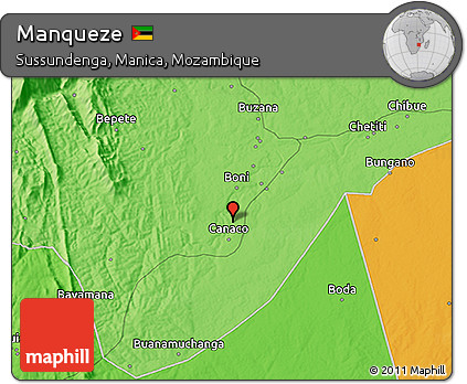 Political 3D Map of Manqueze