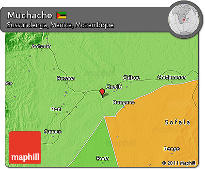 Political 3D Map of Muchache