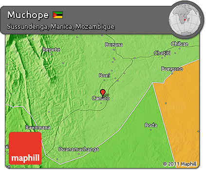 Political 3D Map of Muchope