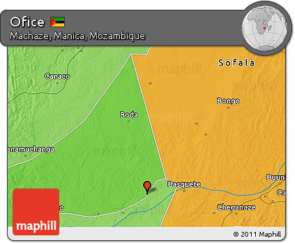 Political 3D Map of Ofice