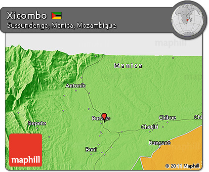 Political 3D Map of Xicombo