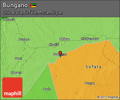 Political 3D Map of Bungano