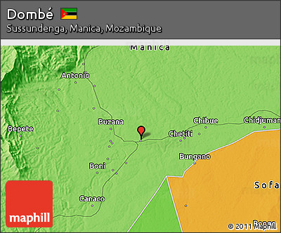 Political 3D Map of Dombé