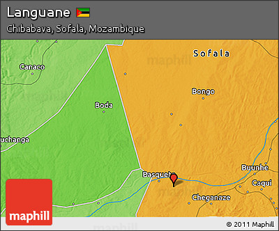 Political 3D Map of Languane