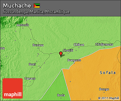 Political 3D Map of Muchache