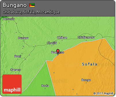 Political 3D Map of Bungano