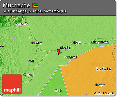 Political 3D Map of Muchache