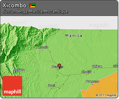 Political 3D Map of Xicombo