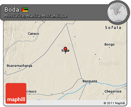 Shaded Relief 3D Map of Boda