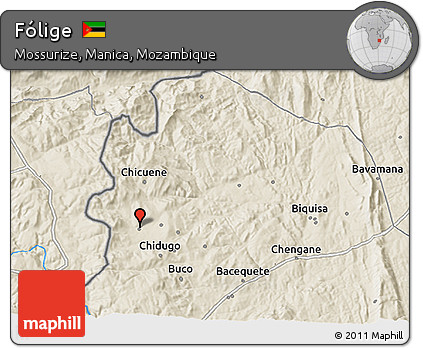 Shaded Relief 3D Map of Fólige