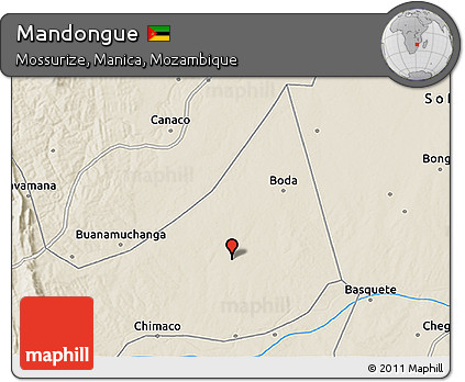 Shaded Relief 3D Map of Mandongue