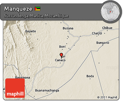 Shaded Relief 3D Map of Manqueze