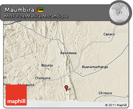 Shaded Relief 3D Map of Maumbira