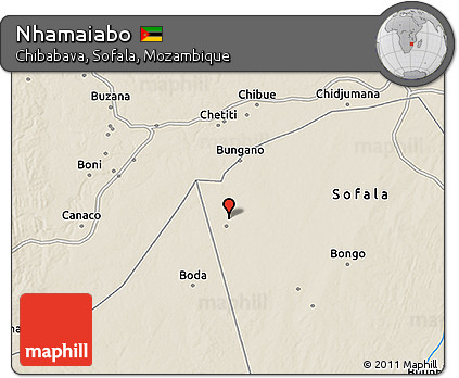 Shaded Relief 3D Map of Nhamaiabo