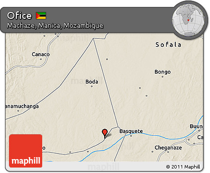 Shaded Relief 3D Map of Ofice