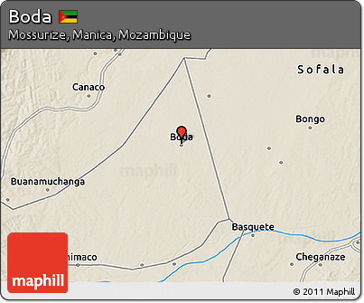 Shaded Relief 3D Map of Boda