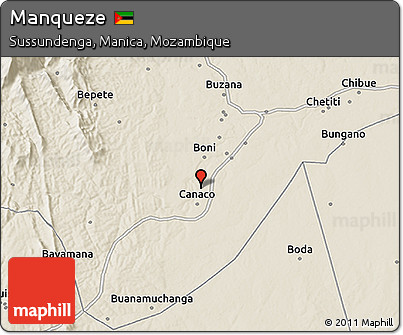Shaded Relief 3D Map of Manqueze