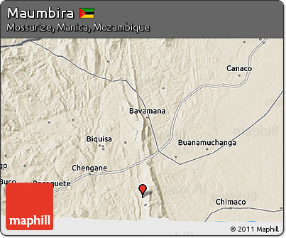 Shaded Relief 3D Map of Maumbira