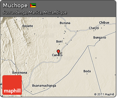 Shaded Relief 3D Map of Muchope
