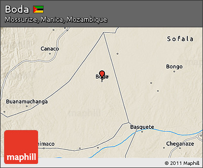Shaded Relief 3D Map of Boda