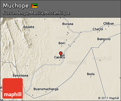Shaded Relief 3D Map of Muchope