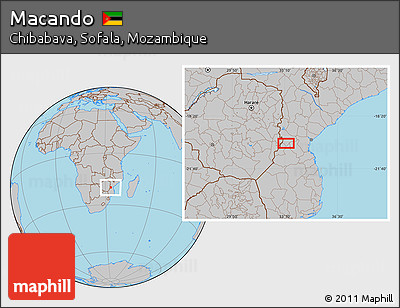 Gray Location Map of Macando