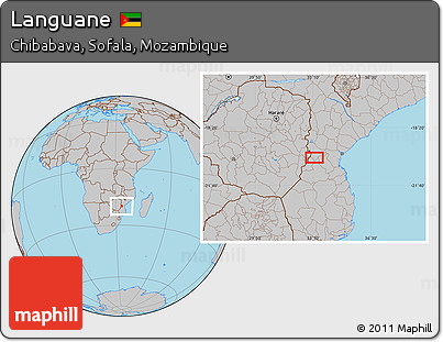 Gray Location Map of Languane