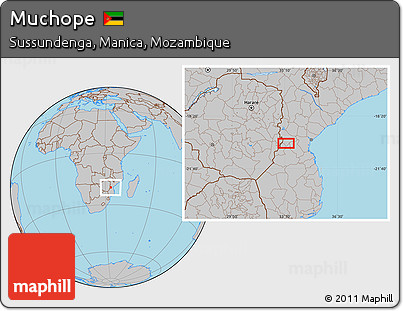 Gray Location Map of Muchope