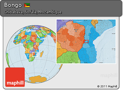 Political Location Map of Bongo