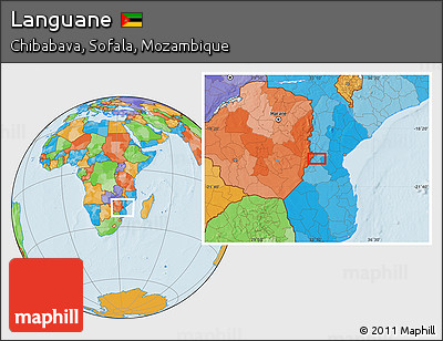 Political Location Map of Languane