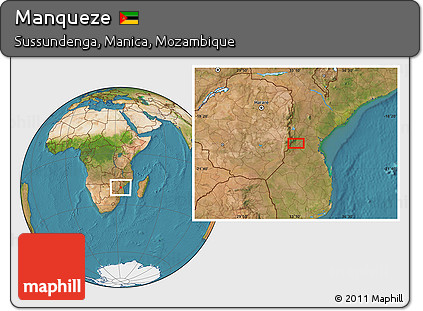 Satellite Location Map of Manqueze