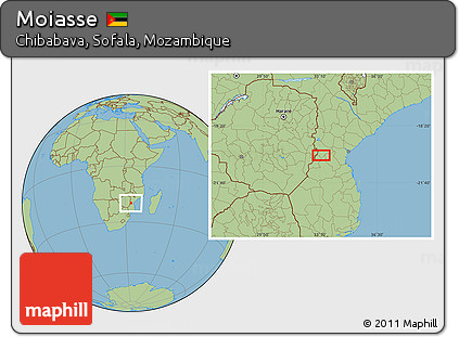 Savanna Style Location Map of Moiasse