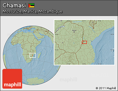 Savanna Style Location Map of Chamasi, hill shading
