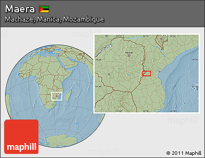 Savanna Style Location Map of Maera, hill shading