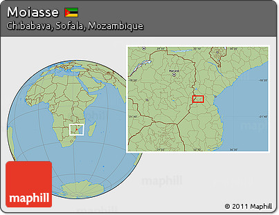 Savanna Style Location Map of Moiasse