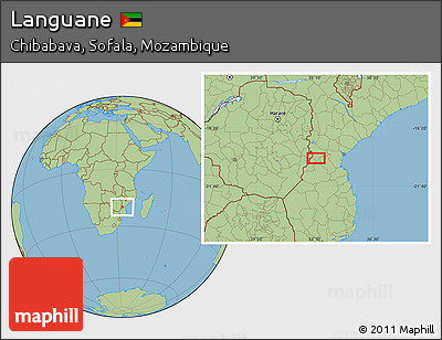 Savanna Style Location Map of Languane
