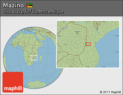 Savanna Style Location Map of Mazino