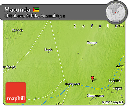 Physical Map of Macunda