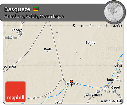 Shaded Relief Map of Basquete