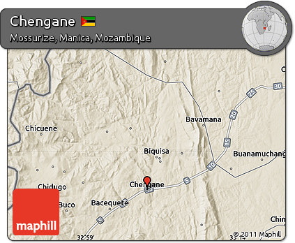 Shaded Relief Map of Chengane