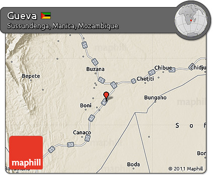 Shaded Relief Map of Gueva